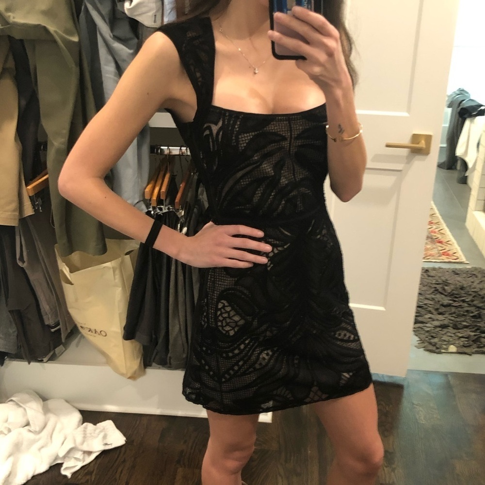 SAYLOR REVOLVE Kinley Silk Crochet Mini Dress XS - Picture 2 of 3